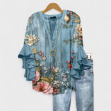 Blue with Flowers